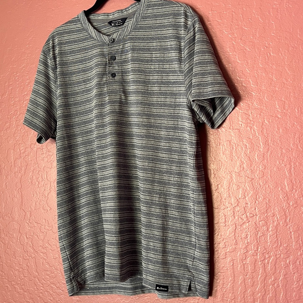 Ben Sherman Blue and White Knit Top